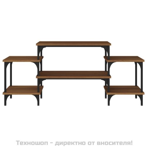 ТВ шкаф, кафяв дъб, 117x35x52 см, инженерно дърво