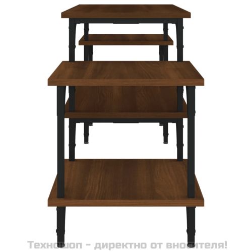 ТВ шкаф, кафяв дъб, 117x35x52 см, инженерно дърво