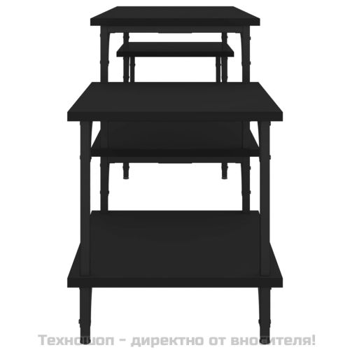 ТB шкаф, черен, 157x35x52 см, инженерно дърво