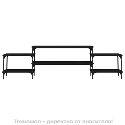 ТB шкаф, черен, 197x35x52 см, инженерно дърво