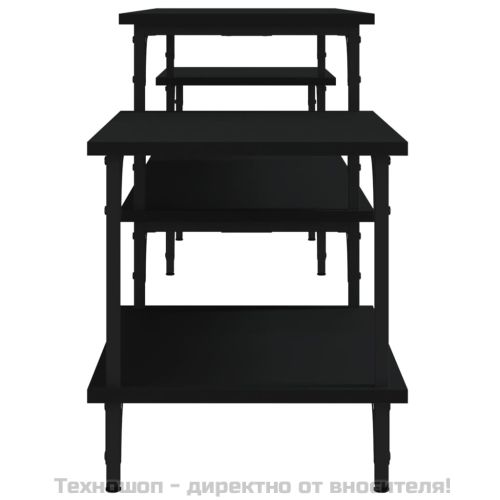 ТB шкаф, черен, 197x35x52 см, инженерно дърво