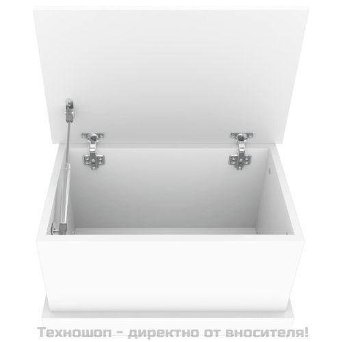 Кутия за съхранение, бяла, 50x30x28 см, инженерно дърво