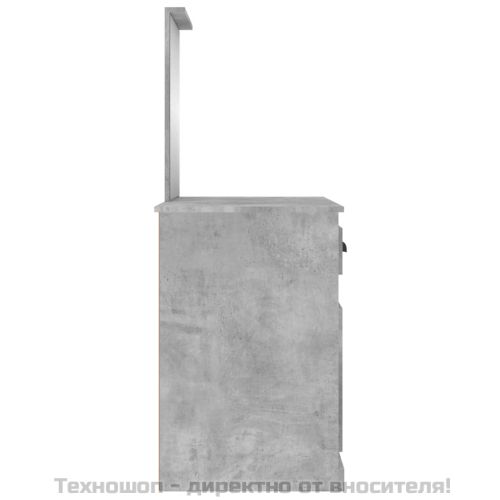 Тоалетка с огледало бетонно сиво 90x50x132,5 см инженерно дърво