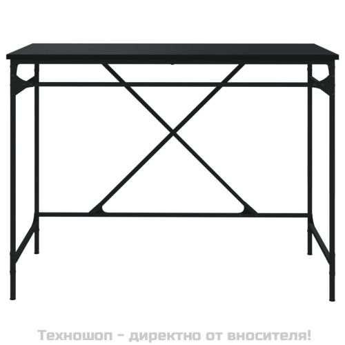 Бюро, черно, 100x50x75 см, инженерно дърво и желязо