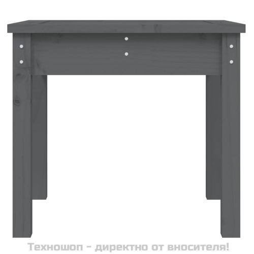 Градинска пейка сива 50x44x45 см борово дърво масив
