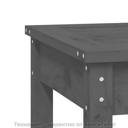 Градинска пейка сива 50x44x45 см борово дърво масив