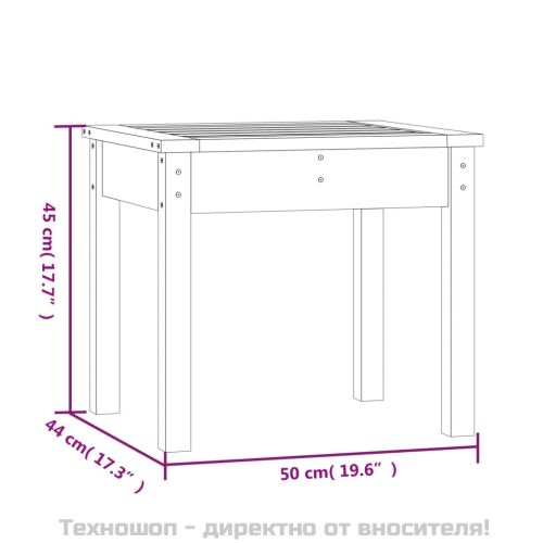 Градинска пейка сива 50x44x45 см борово дърво масив