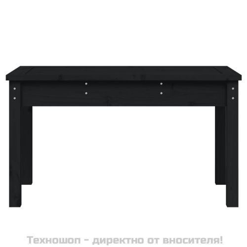 Градинска пейка, черна, 80x44x45 см, борово дърво масив