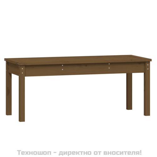 Градинска пейка, меденокафява, 109x44x45 см, борово дърво масив