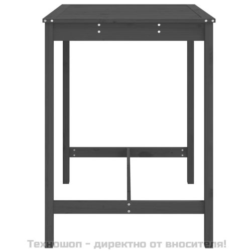 Градинска маса, сива, 82,5x82,5x110 см, борово дърво масив