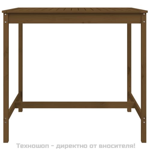 Градинска маса меденокафява 121x82,5x110 см борово дърво масив