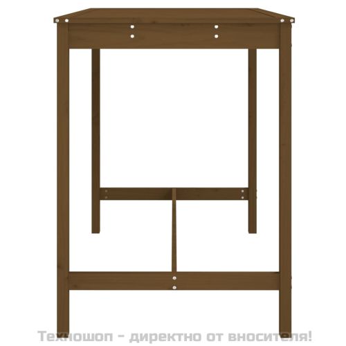Градинска маса меденокафява 121x82,5x110 см борово дърво масив