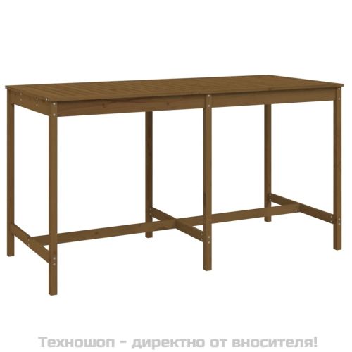 Градинска маса меденокафява 203,5x90x110 см борово дърво масив