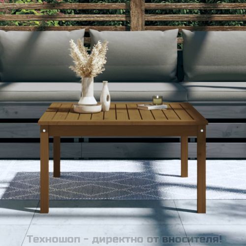 Градинска маса меденокафява 82,5x82,5x45 см борово дърво масив