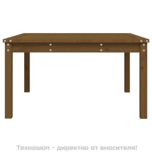 Градинска маса меденокафява 82,5x82,5x45 см борово дърво масив