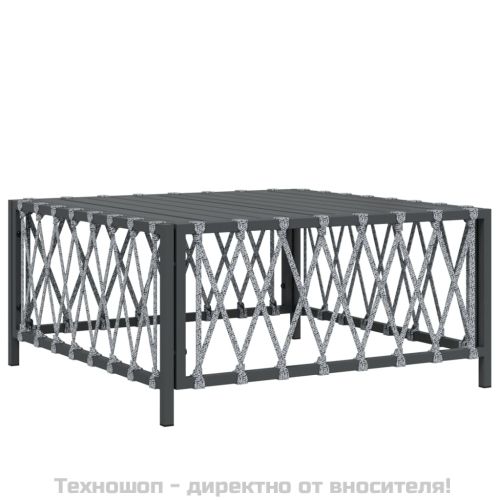 Градинска маса, антрацит, 70x70x34 см, тъкан текстил