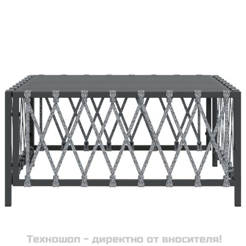 Градинска маса, антрацит, 70x70x34 см, тъкан текстил