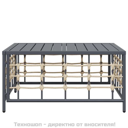 Градинска маса, антрацит, 70x70x34 см, полиратан