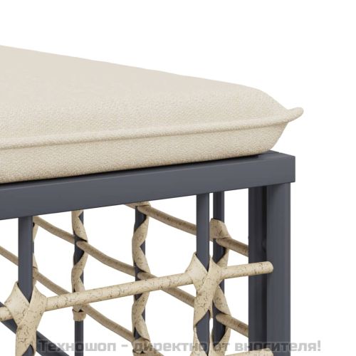 Градински комплект с възглавници 6 части антрацит полиратан