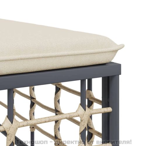 Градински комплект с възглавници 5 части антрацит полиратан