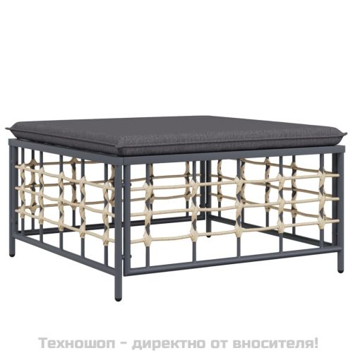 Градински комплект с възглавници 8 части антрацит полиратан