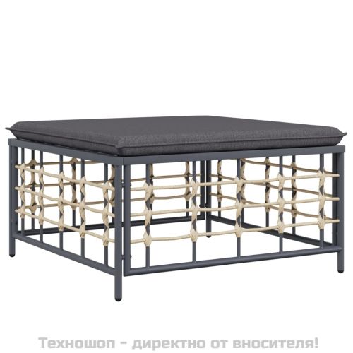 Градински комплект с възглавници 7 части антрацит полиратан