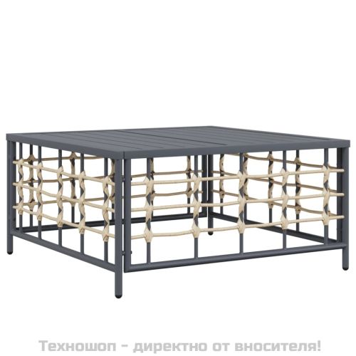 Градински комплект с възглавници 10 части антрацит полиратан