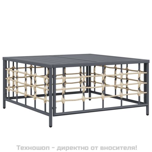 Градински комплект с възглавници 7 части антрацит полиратан