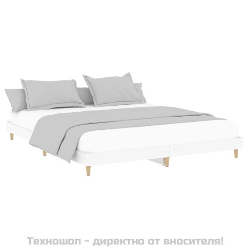 Рамка за легло, бяло, 200x200 см, масивно дърво