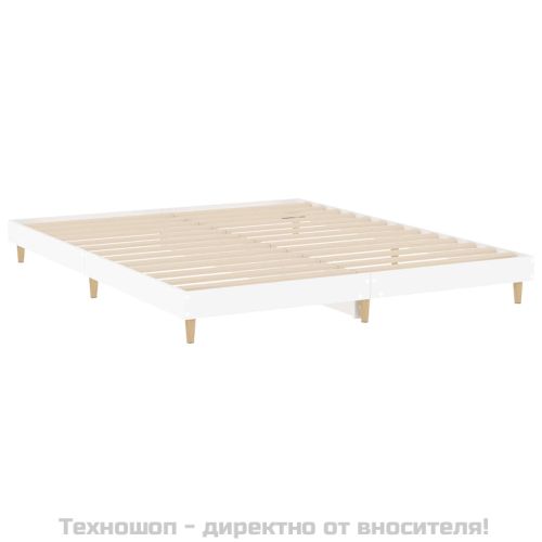 Рамка за легло, бяло, 200x200 см, масивно дърво