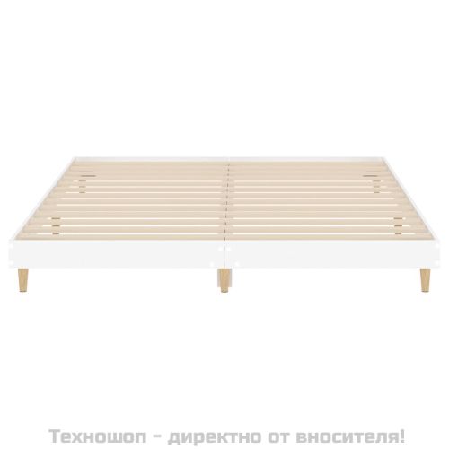 Рамка за легло, бяло, 200x200 см, масивно дърво