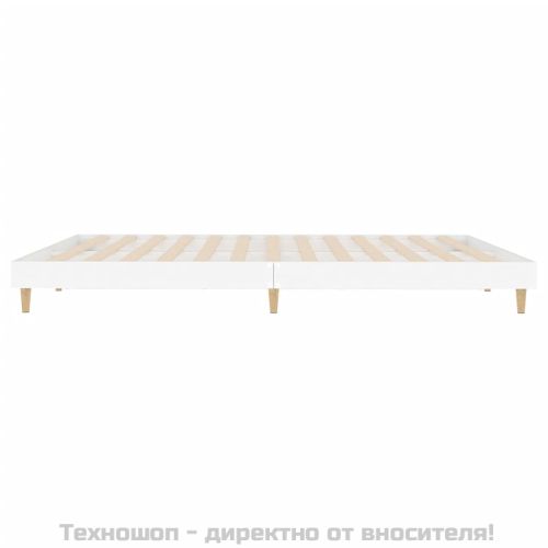 Рамка за легло, бяло, 200x200 см, масивно дърво