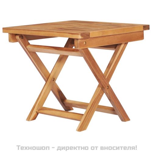 Шезлонги с масичка и шалтета, 2 бр, тиково дърво масив