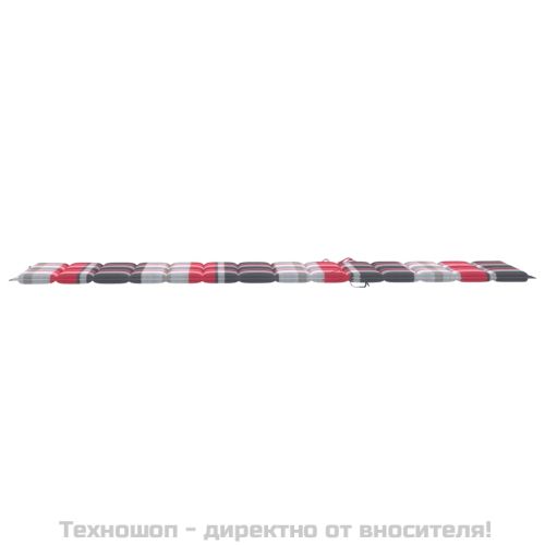 Шезлонги с шалтета на червено каре, 2 бр, тиково дърво масив
