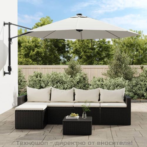 Резервно покривало за чадър с чупещо рамо, пясъчнобяло, 350 см