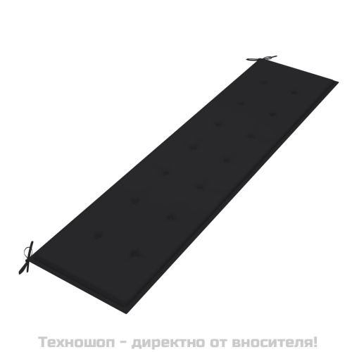 Възглавница за градинска пейка черна 200x50x4 см оксфорд плат