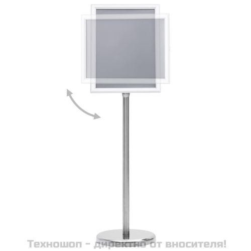 A4 постер борд на стойка, сребрист, алуминиева сплав