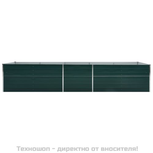 Градинска висока леха поцинкована стомана 400x80x45 см зелена