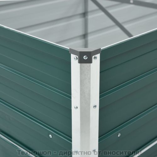 Градинска висока леха поцинкована стомана 400x80x45 см зелена