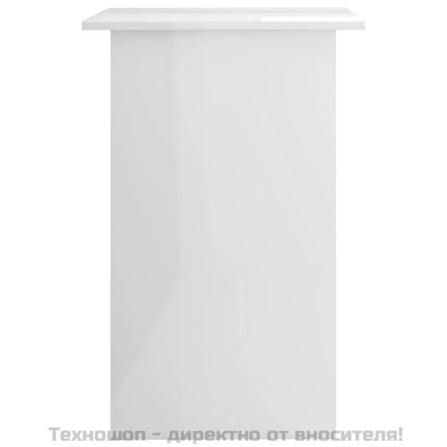 Бюро, бял гланц, 90x50x74 см, инженерно дърво