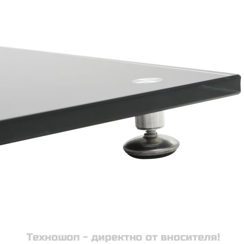 Стойки за тонколони, 2 бр, 2 колони, закалено стъкло, черни