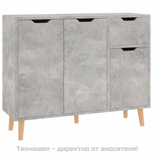 Сайдборд, бетонно сив, 90x30x72 см, инженерно дърво