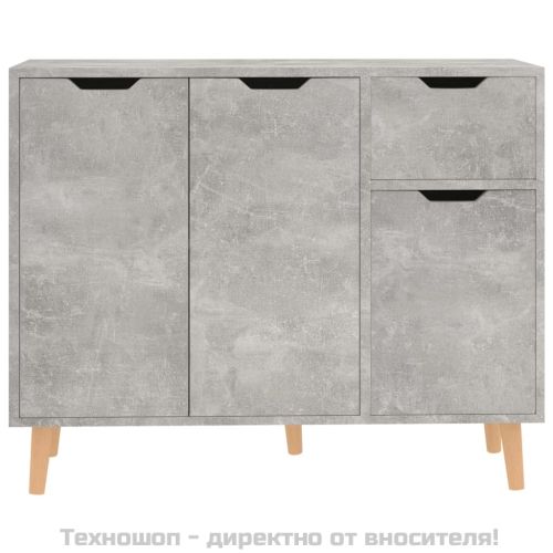 Сайдборд, бетонно сив, 90x30x72 см, инженерно дърво