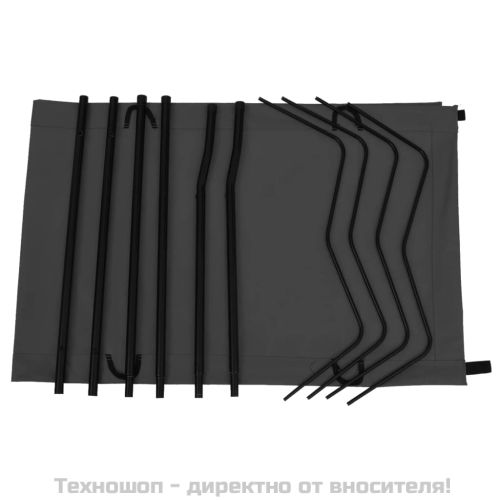 Къмпинг легло, 180х60х19 см, плат оксфорд и стомана, черно