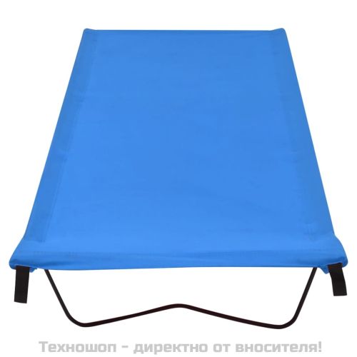 Къмпинг легло, 180х60х19 см, плат оксфорд и стомана, синьо