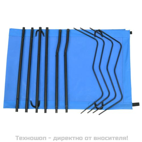 Къмпинг легло, 180х60х19 см, плат оксфорд и стомана, синьо