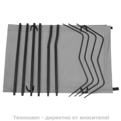 Къмпинг легло, 180х60х19 см, плат оксфорд и стомана, сиво