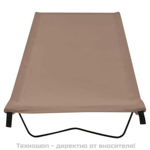 Къмпинг легло 180х60х19 см плат оксфорд и стомана таупе