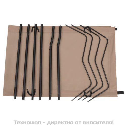 Къмпинг легло 180х60х19 см плат оксфорд и стомана таупе