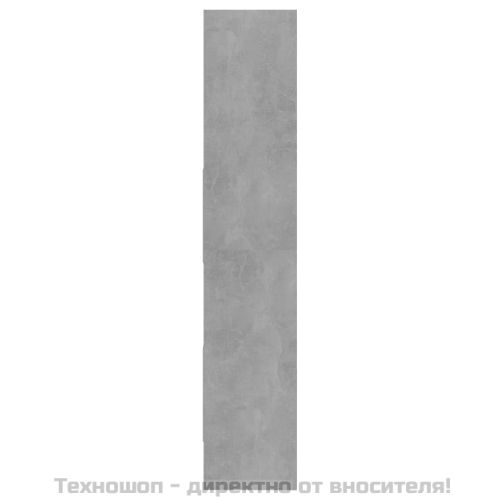 Библиотека, бетонно сива, 60x35x180 см, инженерно дърво